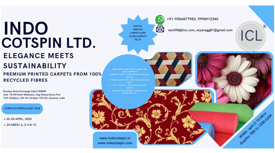 Indo Cotspin Ltd to participate in International exhibition at domotex Middle East 2025